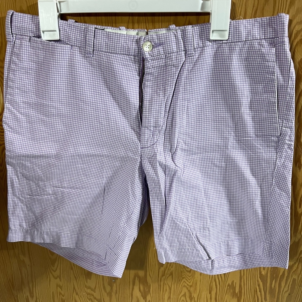 Men's Polo Ralph Lauren Purple Checkered Shorts Size 34